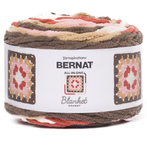2 Pack - Bernat Blanket All In One Blanket Granny Square Yarn-Choco Berry - 5A002Z43-1H17W - 057355575240