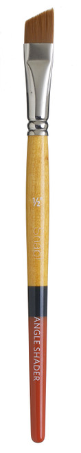 2 Pack - Princeton Snap! Golden Taklon Short Handle Brush-Angular Shader 1/2" Width - 5A002ZPT-1H12D - 757063965080