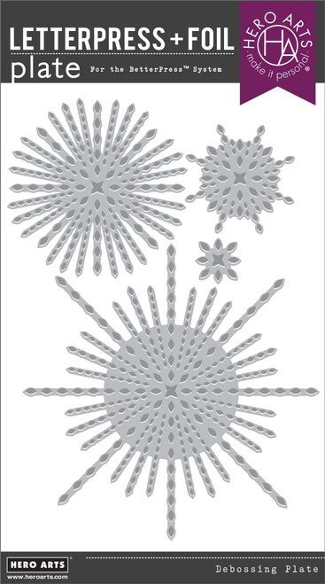 Hero Arts Letterpress & Foil Plate-Starbursts Set, Lovely - 5A00313G-1H2P2 - 085700946254