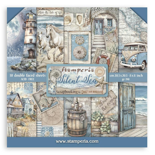 2 Pack - Stamperia Double-Sided Paper Pad 8"X8" 10/Pkg-Silent Sea - 5A002XGG-1GYG2 - 5993110042822