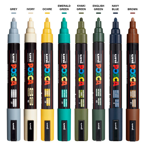 POSCA 5M Medium Bullet Tip 2.5mm Paint Marker 8/Pkg-Earth Tones - 5A00317M-1H2XY POSCA 5M Medium Bullet Tip 2.5mm Paint Marker 8/Pkg-Earth Tones - 5A00317M-1H2XY