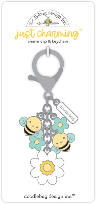 Doodlebug Just Charming Clip & Keychain-Bee Happy - 5A003119-1H2L6 - 842715088368