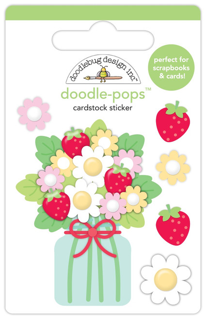 Doodlebug Doodle-Pops 3D Sticker-Berry Bouquet, Berry Sweet - 5A00311P-1H2LP - 842715088634