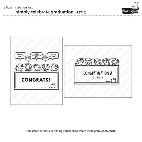Lawn Fawn Clear Stamps 4"X6"-Simply Celebrate Graduation - 5A0030QD-1H24W