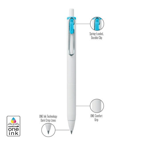 Uni-Ball One Retractable Gel Pens 5/Pkg-Assorted Colors 5A0030XJ-1H2HL