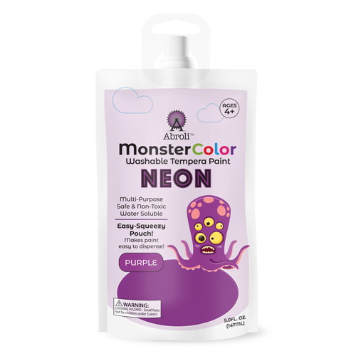 Abroli Monster Color Washable Tempera Paint Pouch 5oz-Neon Purple - 5A0030ZL-1H2HM - 721172595049