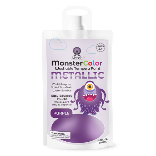 Abroli Monster Color Washable Tempera Paint Pouch 5oz-Metallic Purple - 5A0030ZL-1H2HV - 721172393041