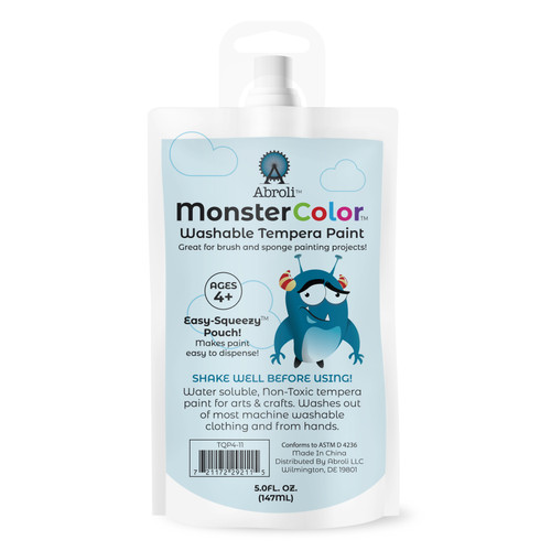 Abroli Monster Color Washable Tempera Paint Pouch 5oz-Turquoise - 5A003101-1H2HT