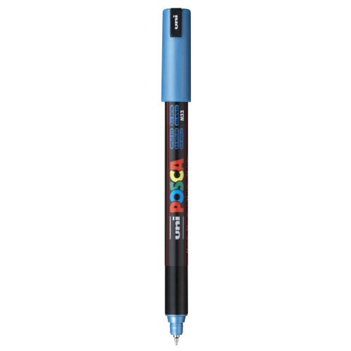 POSCA 1MR Paint Marker X-Fine Metal Tip 0.7mm-Metallic Blue - PC-1MR-1H2PK - 4902778089934
