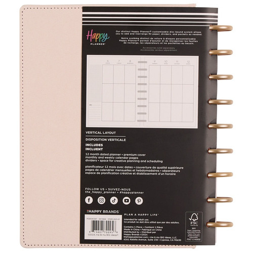 Happy Planner Velvet Classic 12-Month Disc Bound Planner-Cottage Charm; Jul '25 Jun '26 5A002X3D-1GY42