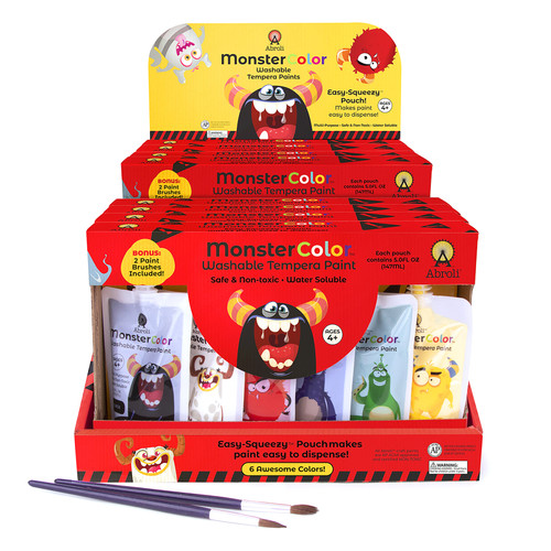 Abroli Monster Color Washable Tempera Paint Set PDQ 8 Sets-Assorted Colors - 5A0030ZD-1H2J5 - 721172311106