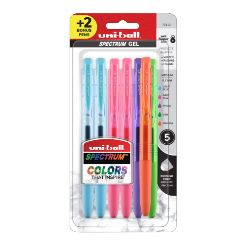 Uni-Ball Spectrum Medium Point Gel Pens 5/Pkg-Assorted Colors 5A0030XB-1H2HC - 0030246702796