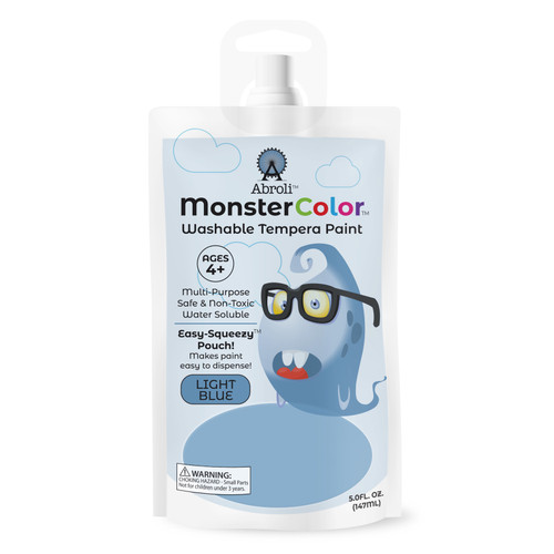 Abroli Monster Color Washable Tempera Paint Pouch 5oz-Light Blue - 5A003101-1H2JG - 721172292146
