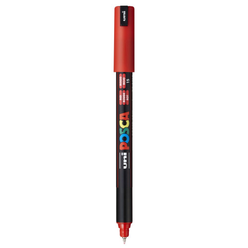POSCA 1MR Paint Marker X-Fine Metal Tip 0.7mm-Red - PC-1MR-1H2PM - 4902778089859