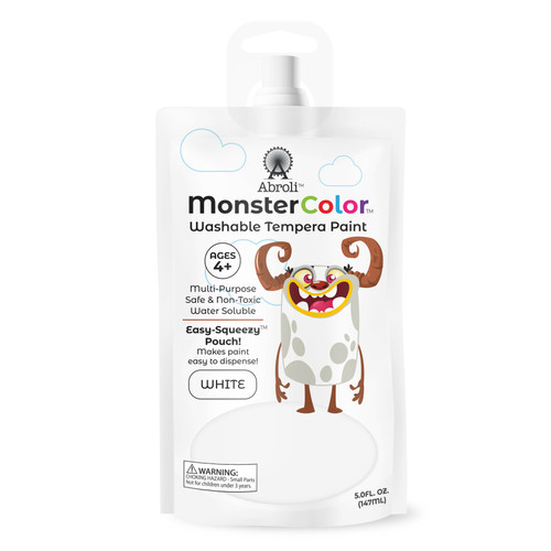 Abroli Monster Color Washable Tempera Paint Pouch 5oz-White - 5A003101-1H2JS - 721172292016