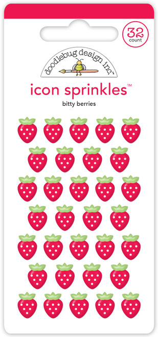 Doodlebug Sprinkles Adhesive Enamel Icon Shapes-Bitty Berries, Berry Sweet - 5A003127-1H2KQ - 842715088900