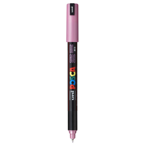 POSCA 1MR Paint Marker X-Fine Metal Tip 0.7mm-Metallic Pink - PC-1MR-1H2PT - 4902778089897