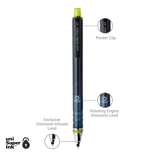 Uni-Ball Kuru Toga Mechanical Pencil Starter Kit-HB#2, 0.7mm 5A0030WZ-1H2FZ