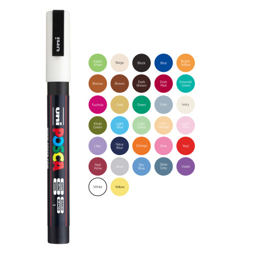 POSCA 3M Paint Marker Fine Bullet Tip 0.9mm-1.3mm 8/Pkg-Standard - 5A0030WY-1H2F5 POSCA 3M Paint Marker Fine Bullet Tip 0.9mm-1.3mm 8/Pkg-Standard - 5A0030WY-1H2F5