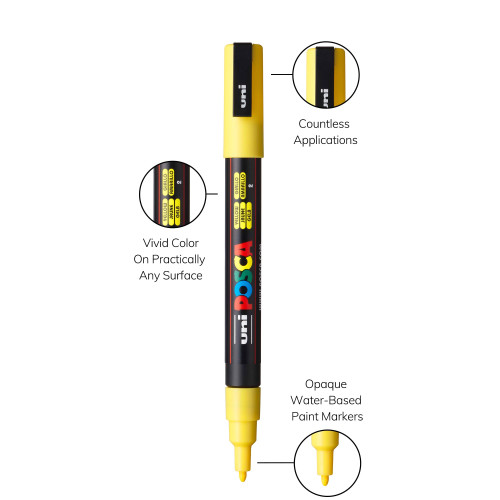 POSCA 3M Paint Marker Fine Bullet Tip .9mm-1.3mm 16/Pkg-Basic 5A00316C-1H2QW