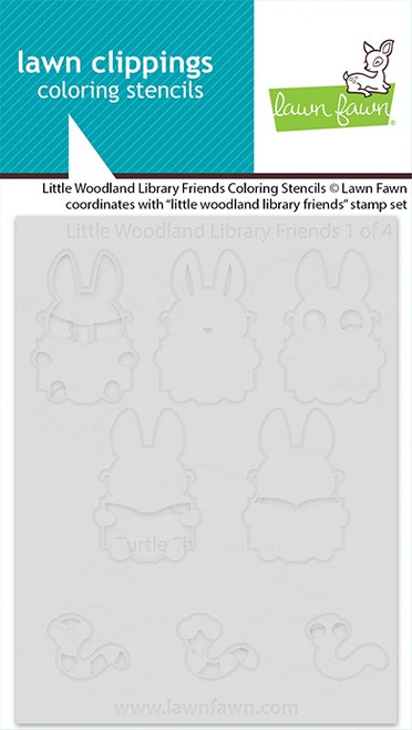 Lawn Clippings Coloring Stencils-Little Woodland Library Friends - 5A0030QR-1H258 - 783385672368