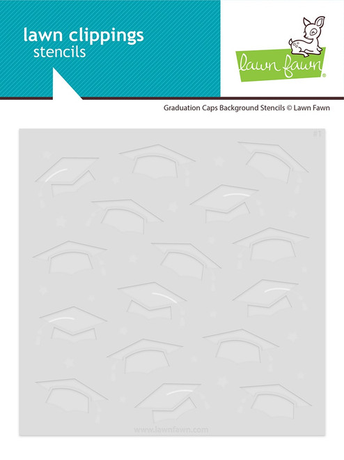Lawn Clippings Stencils-Graduation Caps Background - 5A0030QC-1H25H - 783385672160