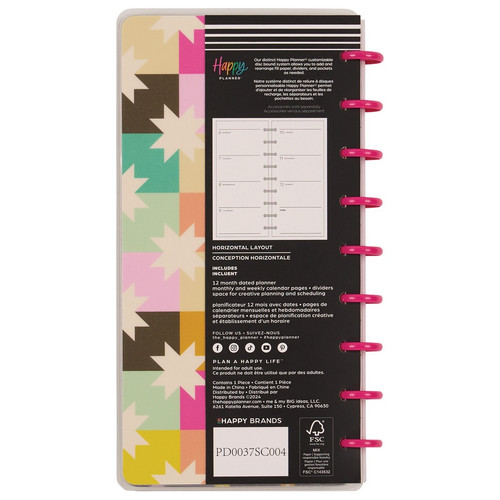Happy Planner Skinny Classic 12-Month Disc Bound Planner-Happy Patchwork; Jul '25 - Jun '26 - 5A002X44-1GY2P Happy Planner Skinny Classic 12-Month Disc Bound Planner-Happy Patchwork; Jul '25 - Jun '26 - 5A002X44-1GY2P