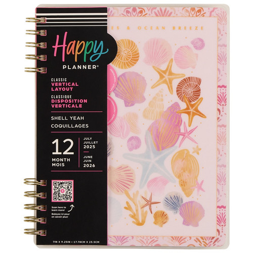 Happy Planner Classic 12-Month Planner-Shell Yeah; Jul '25 Jun '26 5A002X3J-1GY25 - 673807698253