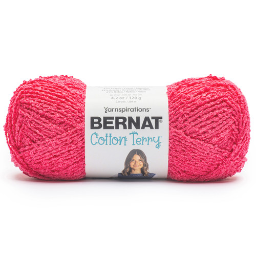 Bernat Cotton Terry Yarn-Fuchsia - 5A002Z46-1H191 - 057355560383 Bernat Cotton Terry Yarn-Fuchsia - 5A002Z46-1H191 - 057355560383