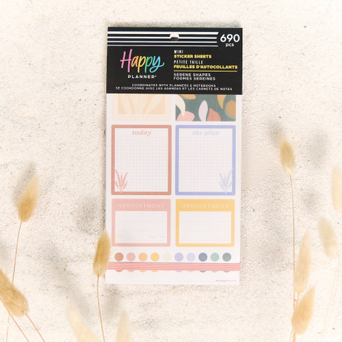 Happy Planner Mini Sticker Value Pack 30/Sheets-Serene Shapes - 5A002X48-1GY2Z Happy Planner Mini Sticker Value Pack 30/Sheets-Serene Shapes - 5A002X48-1GY2Z