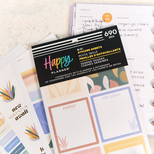 Happy Planner Mini Sticker Value Pack 30/Sheets-Serene Shapes - 5A002X48-1GY2Z Happy Planner Mini Sticker Value Pack 30/Sheets-Serene Shapes - 5A002X48-1GY2Z