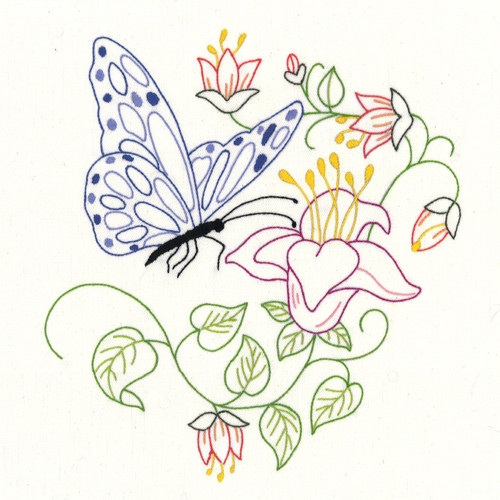 Stitcher's Revolution Iron-On Transfers-Flowers & Butterflies - SR-1H24S Stitcher's Revolution Iron-On Transfers-Flowers & Butterflies - SR-1H24S