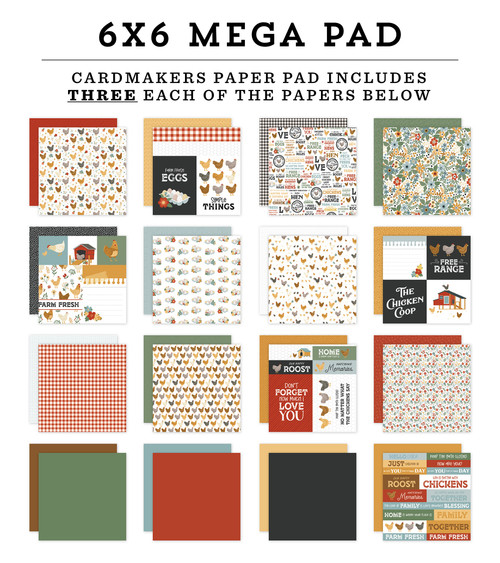 Chickens Cardmakers 6X6 Mega Pad-Chickens - 5A0030KT-1H212 - 810179816797