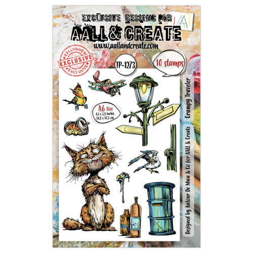 AALL And Create A6 Photopolymer Clear Stamp Set-Grumpy Traveler - 5A00310W-1H2KJ - 5060979169400