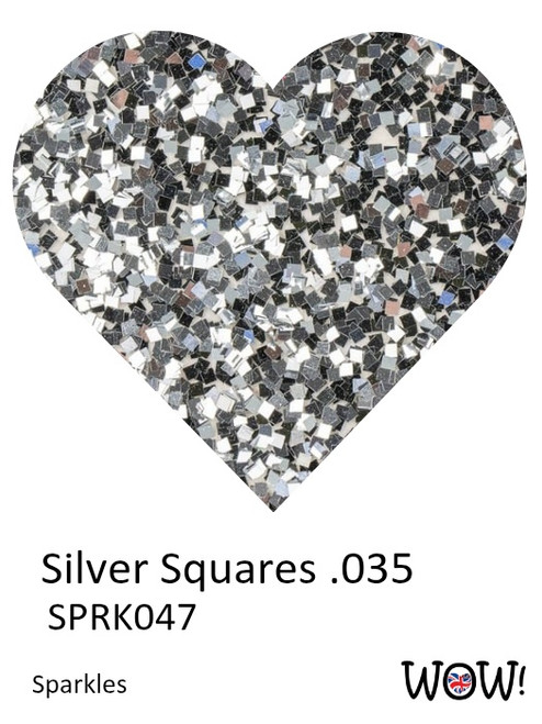 WOW! Sparkles Glitter 15ml-Silver Squares .035 - 5A0030F3-1H1VH - 5056333105580