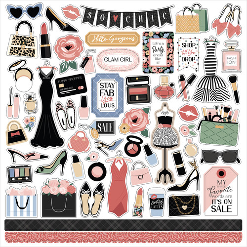 Fashion Cardstock Stickers 12"X12"-Elements - 5A0030D8-1H1W1 - 810179817916