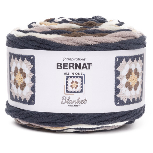 Bernat Blanket All In One Blanket Granny Square Yarn-Asphalt - 5A002Z43-1H1BC - 057355575233