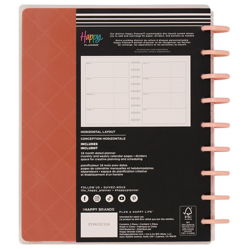 Happy Planner 18-Month Classic Disc Bound Planner-Cafecore; Jul '25 - Dec '26 - 5A002X56-1GY06 Happy Planner 18-Month Classic Disc Bound Planner-Cafecore; Jul '25 - Dec '26 - 5A002X56-1GY06