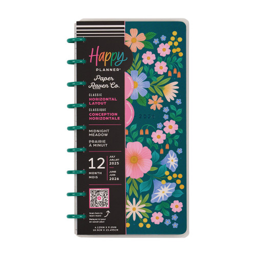 Happy Planner Skinny Classic 12-Month Disc Bound Planner-Midnight Meadow; Jul '25 - Jun '26 - 5A002X6F-1GY0D - 673807697409