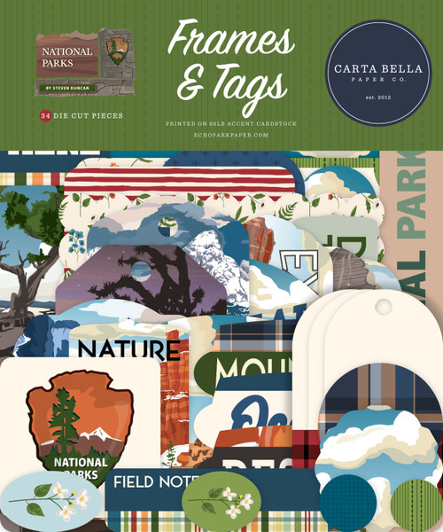 Carta Bella Cardstock Ephemera-Frames & Tags, National Parks - 5A0030CM-1H1XS