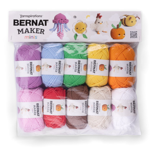 Bernat Maker Minis Yarn Pack-10 Bright Colors - 5A002Z41-1H17Z - 057355564510
