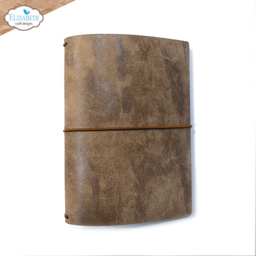 Elizabeth Craft Stonewashed Art Journal XL 9.8"X6.5"-Brown Passport - 5A00305G-1H1P1 - 741527317416