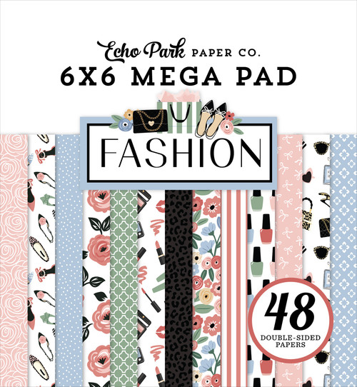Echo Park Double-Sided Cardmakers Mega Paper Pad 6"X6"-Fashion - 5A0030CH-1H1XX
