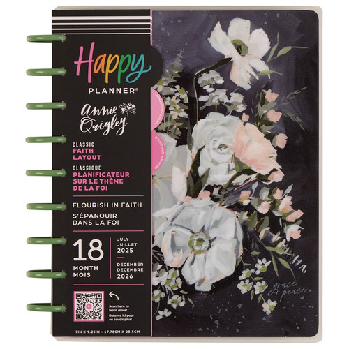 Happy Planner 18-Month Classic Disc Bound Planner-Flourish In Faith; Jul '25 - Dec '26 - 5A002X5V-1GY10 - 673807696952