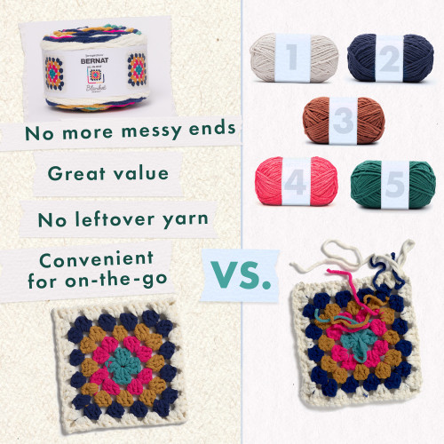 Bernat Blanket All In One Blanket Granny Square Yarn-Seaside Shine - 5A002Z43-1H18Z Bernat Blanket All In One Blanket Granny Square Yarn-Seaside Shine - 5A002Z43-1H18Z