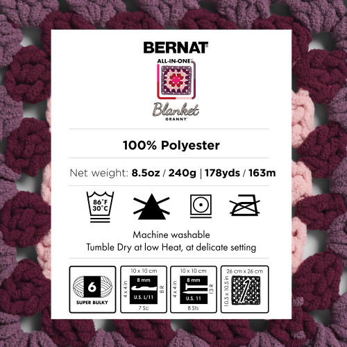 Bernat Blanket All In One Blanket Granny Square Yarn-Seaside Shine - 5A002Z43-1H18Z Bernat Blanket All In One Blanket Granny Square Yarn-Seaside Shine - 5A002Z43-1H18Z