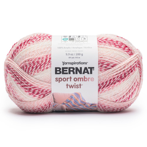 Bernat Sport Ombre Twist Yarn-Lollipop Pink - 5A002Z42-1H18M - 057355560864 Bernat Sport Ombre Twist Yarn-Lollipop Pink - 5A002Z42-1H18M - 057355560864