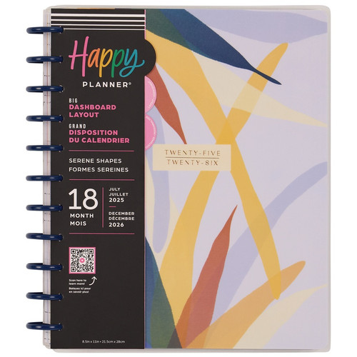 Happy Planner 18-Month Big Disc Bound Planner-Serene Shapes; Jul '25 - Dec '26 - 5A002X5G-1GY1F - 673807696679