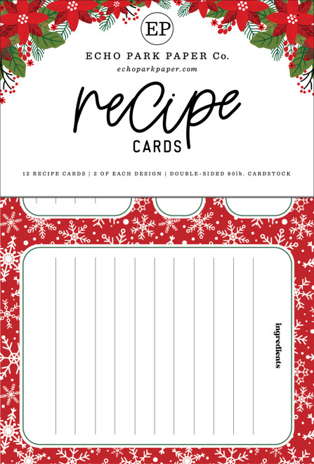 Echo Park Recipe Cards 4"X6"-Have A Holly Jolly Christmas - 5A0030LR-1H22N