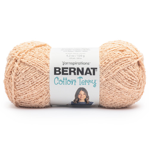 Bernat Cotton Terry Yarn-Pale Peach - 5A002Z46-1H18N - 057355560376